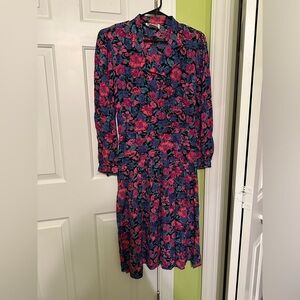 Vintage 80s Neiman Marcus Maggy London Floral Dress Size 10